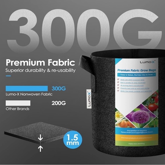 🇨🇦🆕Heavy Duty 7 Gallon Fabric Grow Bags 5 Pack with Pruning Snips - Picture 2 of 16